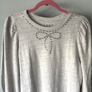 LOFT Rhinestone Bow Sweater Top